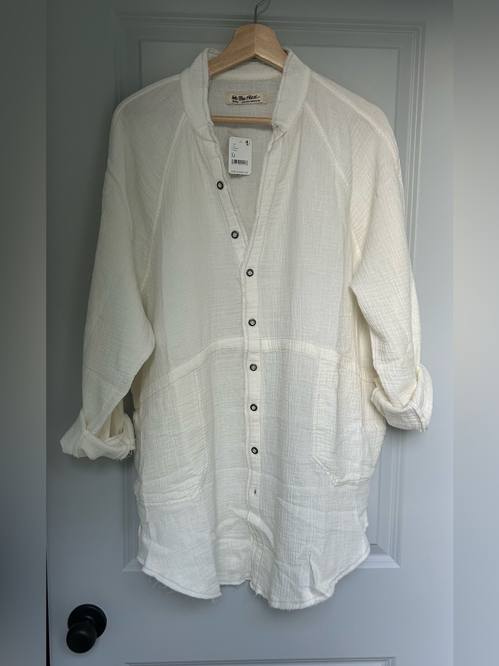 We The Free Cream/Ivory Daydream Button Down Lightweight Shirt